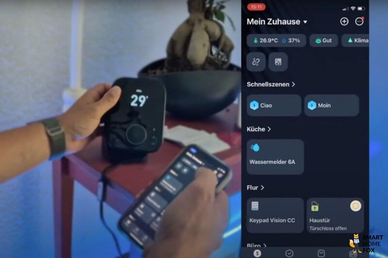 Übersicht von Szenen in der SwitchBot-App auf dem Smartphone im Test bei dem Smart-Home-Fox Experten.